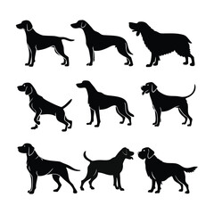 Dog Silhouette Vector Icon Set – Pet SVG Clipart Bundle for Cricut, T-Shirts, Stickers & Animal Lovers, dog silhouette vector, dog svg bundle, pet svg clipart, cricut dog svg, dog breed silhouette svg