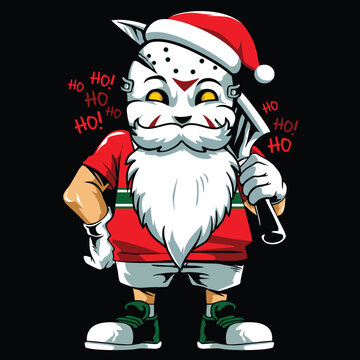 santa claus kids with hunter mask.eps