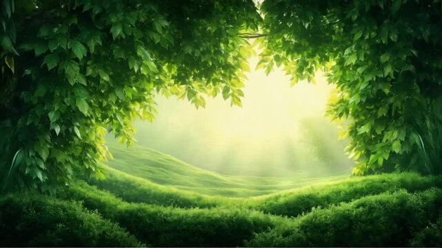 In the morning park, the sun rises, birds sing, and people jog happily along the paths.