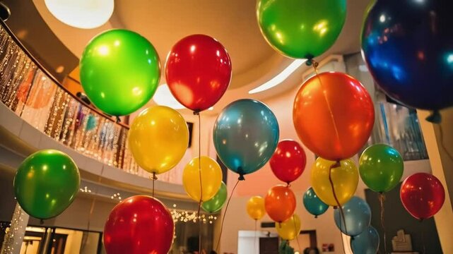 The colorful balloon floated gently in the sky, bringing joy to the children below.