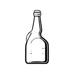 Monochrome bottle illustration, embodying simplicity and minimalist design aesthetics