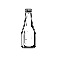 Elegant bottle silhouette depicting purity and refined minimalism for design elements
