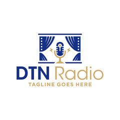 Obraz premium radio trading broadcast curtain logo