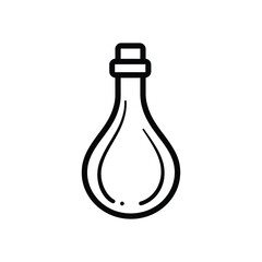 Isolated Medicine Bottle Icon Vector, Outline Style with Transparent Background