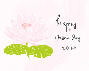 Happy Vesak day 2025 illustration for greeting card or template