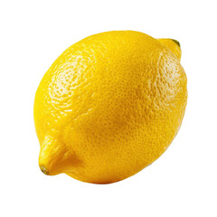 Single ripe yellow lemon fruit isolated on food diet life tart zest juicy on transparent background