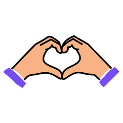 Fototapeta premium Clear vector illustration of hand gestures, ideal for social media, communication, and gesture recognition applications.