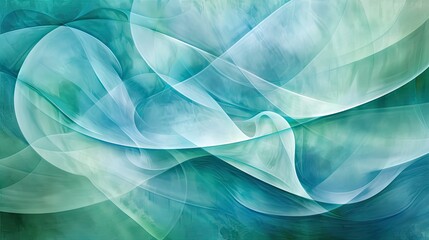 Obraz premium Abstract swirling shapes of teal and white