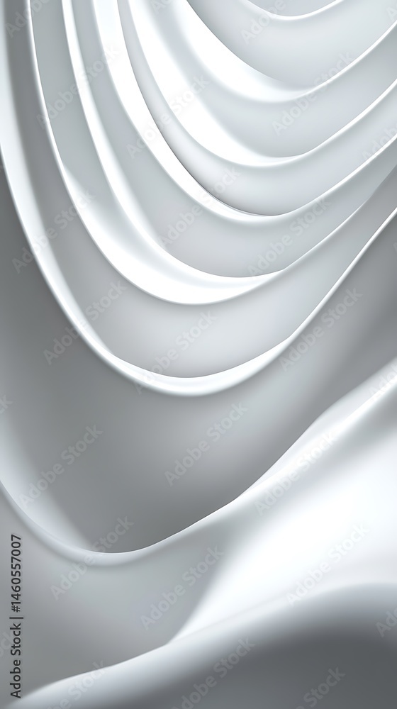 Poster soft elegant white shapes create a dynamic modern background with a subtle sense of movement