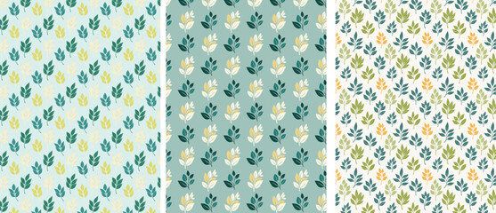 Leafy pattern arrangement in pastel colors
