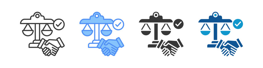 Contract Law Multistyle Icon Sheet