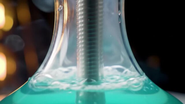 Experiment showcasing colorful liquid and vapor effects in a lab setting