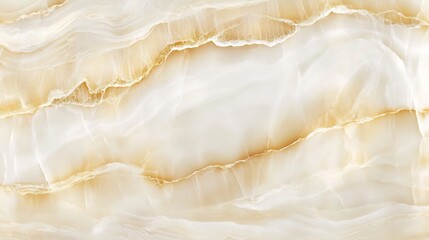 Fototapeta premium Natural cream marble with honey veins seamless tile surface in flat lay with warm reflective tone overlay cut out on isolated transparent removed background