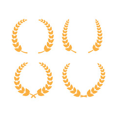 金色の月桂樹、金のエンブレム、月桂冠