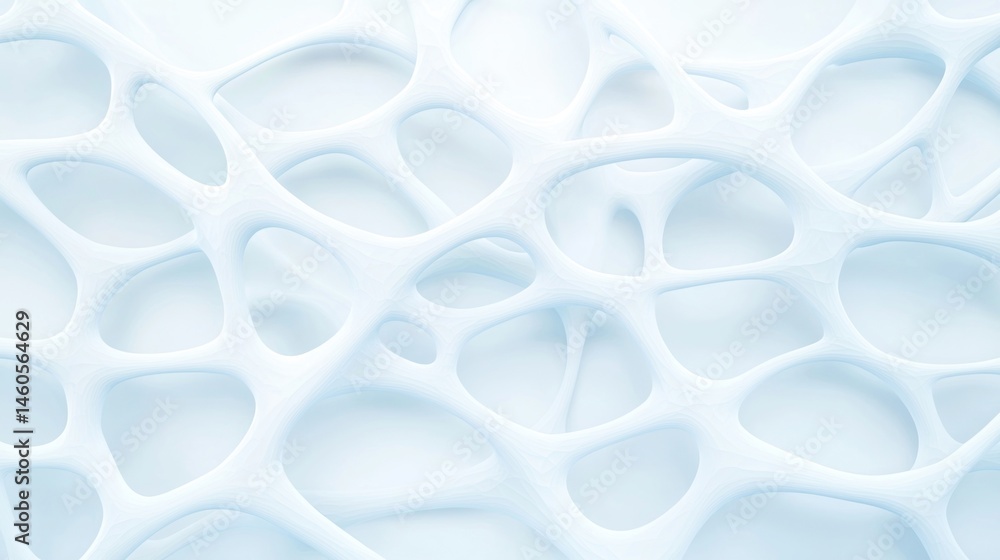Aufkleber abstract white mesh pattern with organic, interconnected shapes and soft lighting.