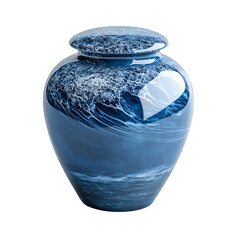 A Biodegradable Water Urn for Scattering Ashes - Isolated on Transparent Background