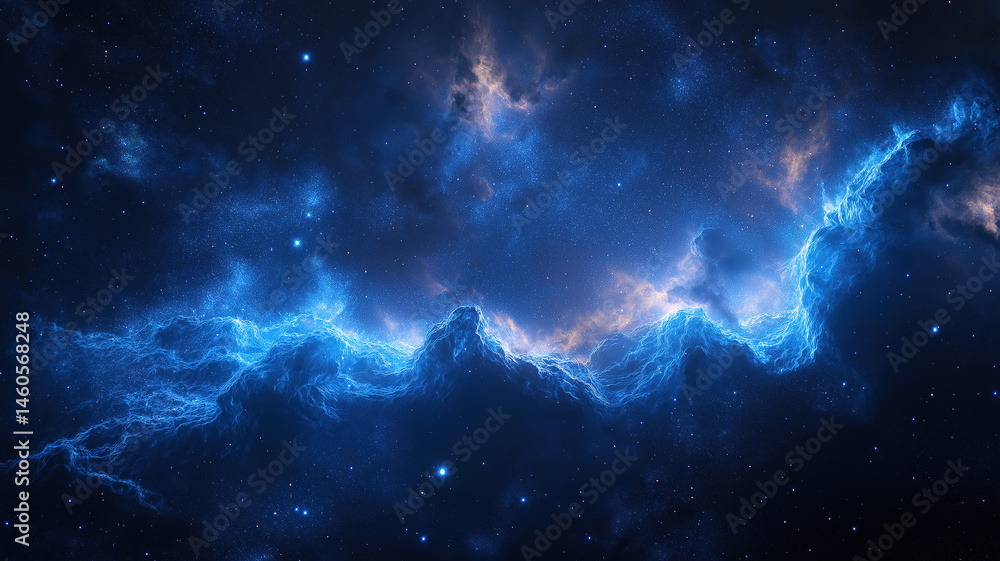 Canvas Prints beautiful blue nebula illuminated by countless stars, creating a cosmic wonder in space