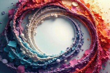 Interlocking circles creating a flowing, rhythmic design, monochrome, interlocking, shape