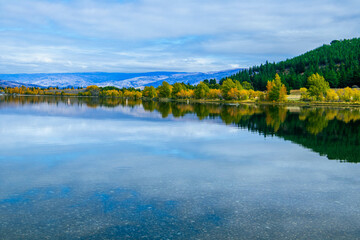 autumn landscape with lake Dublin Bay 