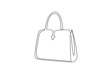 Continuous one line drawing of Women's handbags. Single line drawing illustration of HandBags. Fashionable style concept vector art. Doodle line illustration.