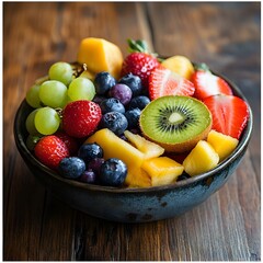 Colorful fruit salad in a bowl