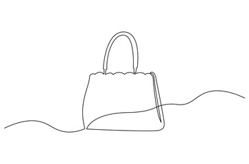 Fototapeta premium Continuous one line drawing of Women's handbags. Single line drawing illustration of HandBags. Fashionable style concept vector art. Doodle line illustration.