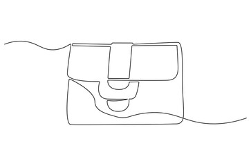 Obraz premium Continuous one line drawing of Women's handbags. Single line drawing illustration of HandBags. Fashionable style concept vector art. Doodle line illustration.