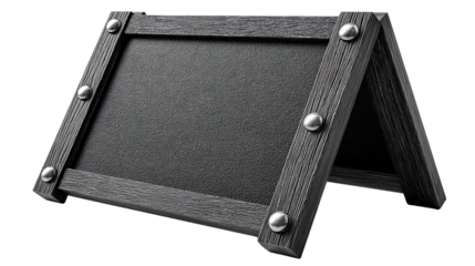 Blank Aframe chalkboard sign black wood frame menu board mockup template advertising mes