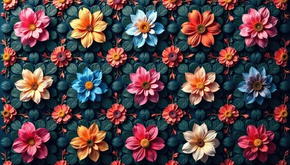 Intricate floral design within a repeating hexagonal pattern , nature, design