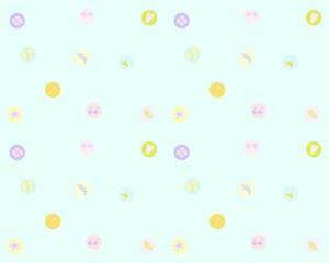 set icon summer with color pastel background vector illustration. for printable or wrapping. 