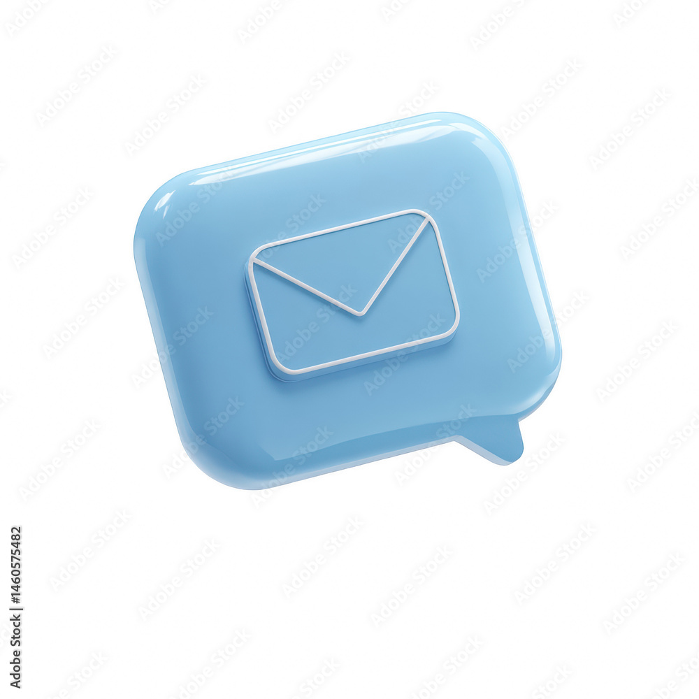 Aufkleber stylish blue email message icon 3d render modern design graphic web post on transparent background
