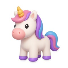 Fototapeta premium Cute 3D Unicorn Character Render for Creative Projects