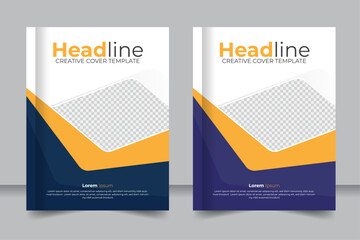 Stylish and modern business book cover, Cover design for annual report and business catalog, magazine, flyer or booklet.
