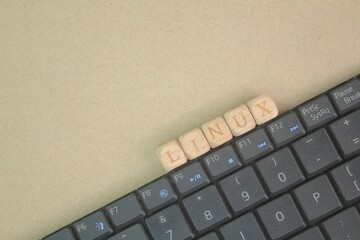 letters of the alphabet with the word linux. Internet concept. Linux is a family of open-source...