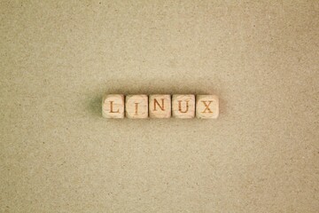 letters of the alphabet with the word linux. Internet concept. Linux is a family of open-source...