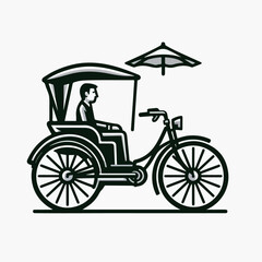 Obraz premium rickshaw vector illustration