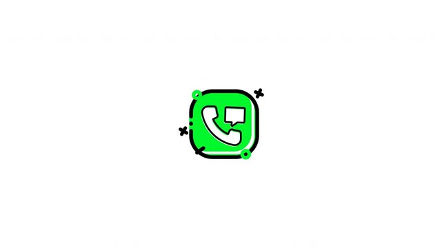 Green whatsapp logo with a phone and speech bubble.