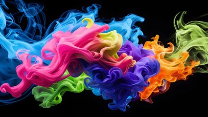 Vibrant Paint Splash Underwater on Dark Backdrop