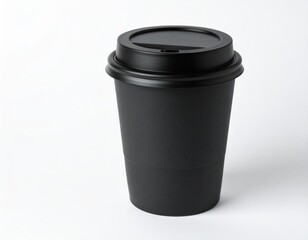 Black Disposable Coffee Cup On White Background