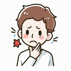 Obraz premium toothache person vector illustration