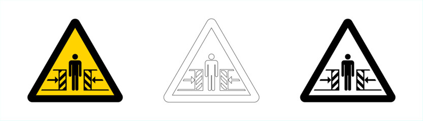 Warning crushing hazard in vector format