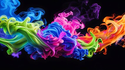 Abstract Color Ink Swirling in Water