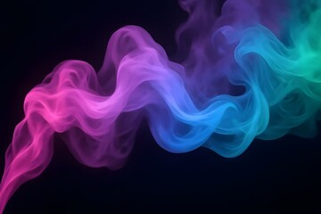 Mystical Multicolor Vapor Rising in Darkness
