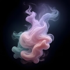 Mystical Multicolor Vapor Rising in Darkness