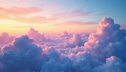 Fototapeta premium Subtle gradient sky, cloudscape transitions seamlessly , seamless, peaceful