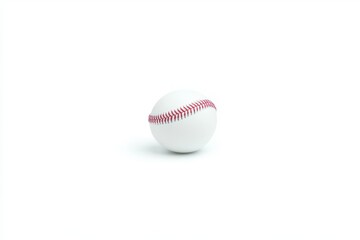 Close-up of a white baseball with red stitching