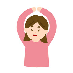 まるのポーズをしている女性のイラスト