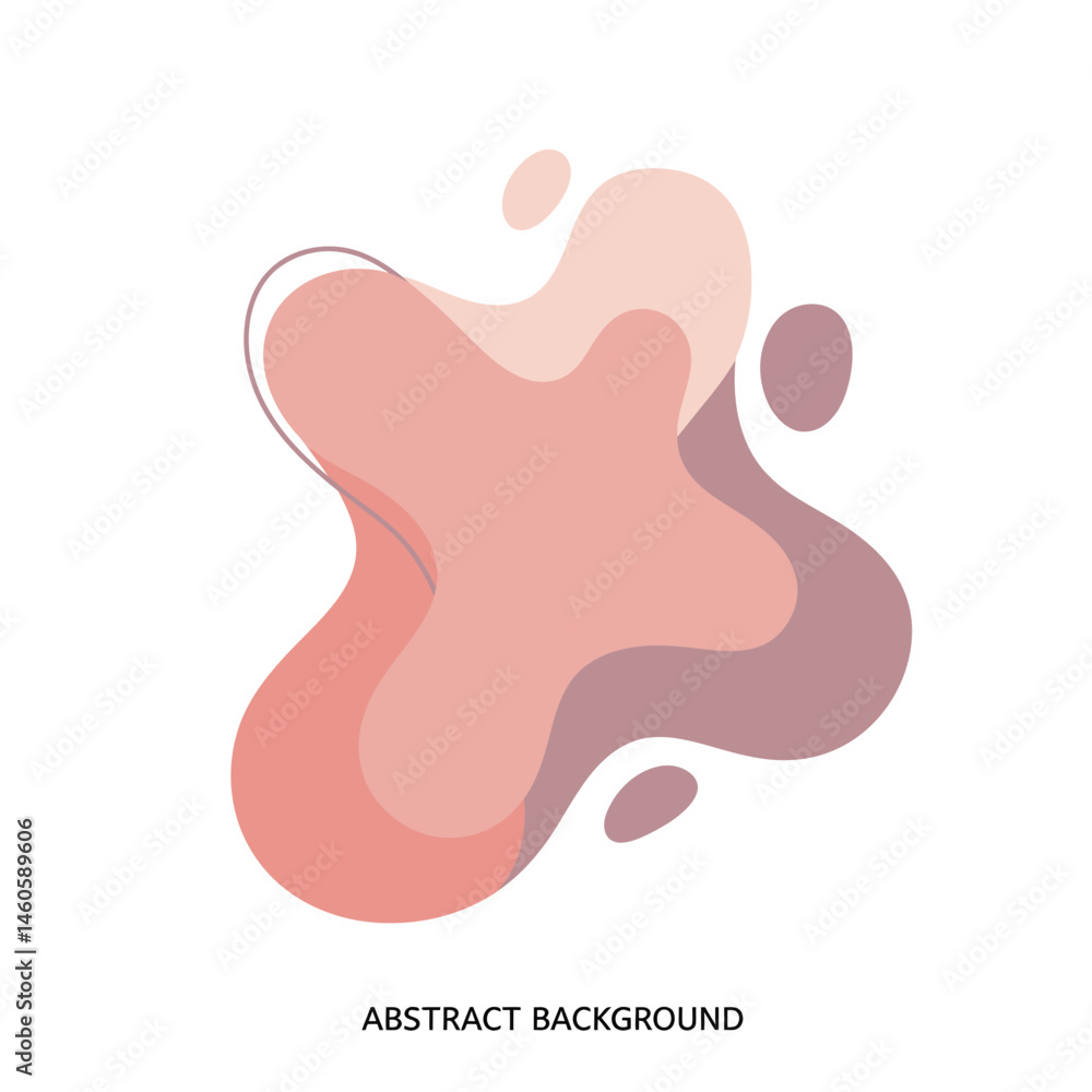 Poster abstract organic shapes in soft pink tones vector illustration with fluid smooth forms for design ba