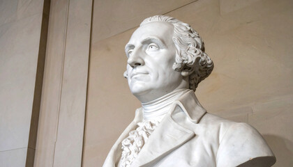 Naklejka premium featuring the white marble bust of President George Washington