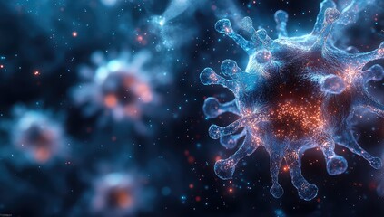 Microscopic Virus with 3D Render. (1)